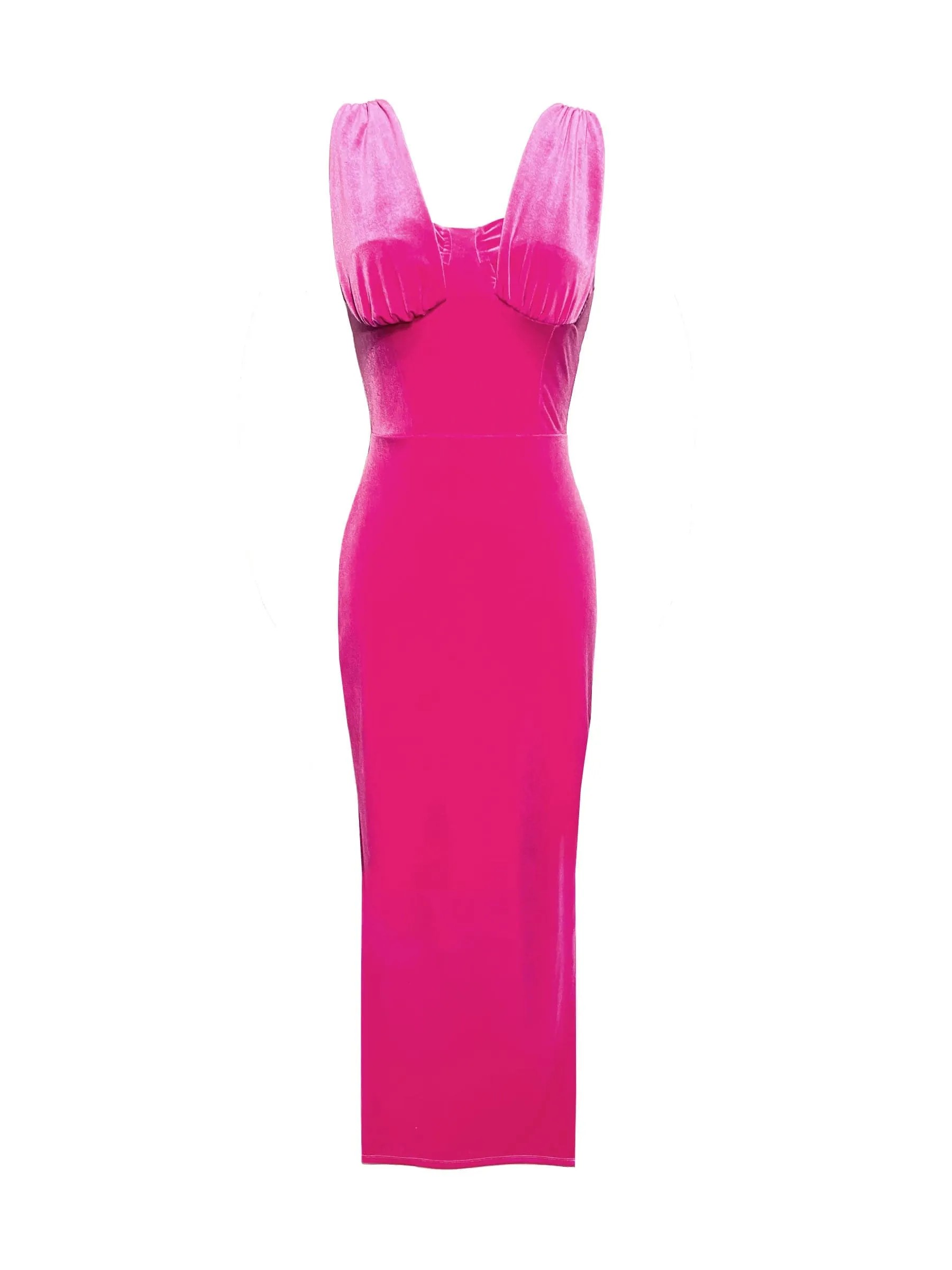 Velvet Pasha Dress in Pink Fortune