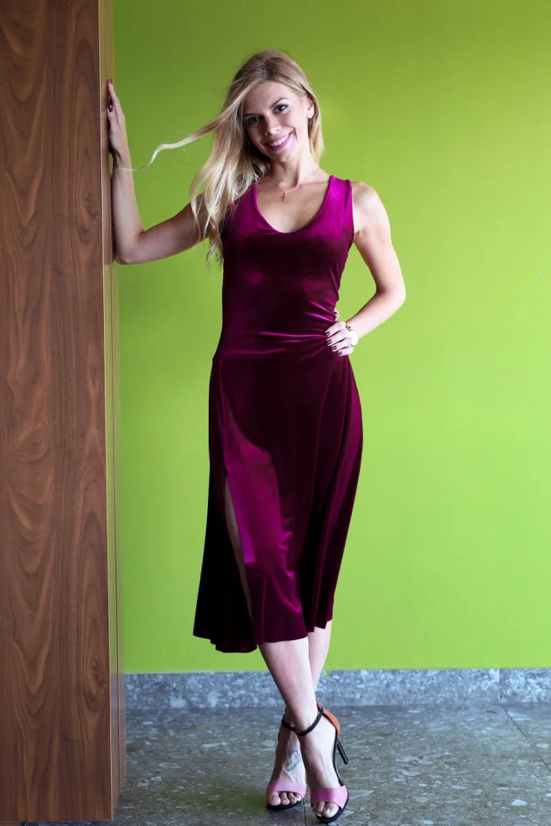 Velvet Tango Dress With Lace Back