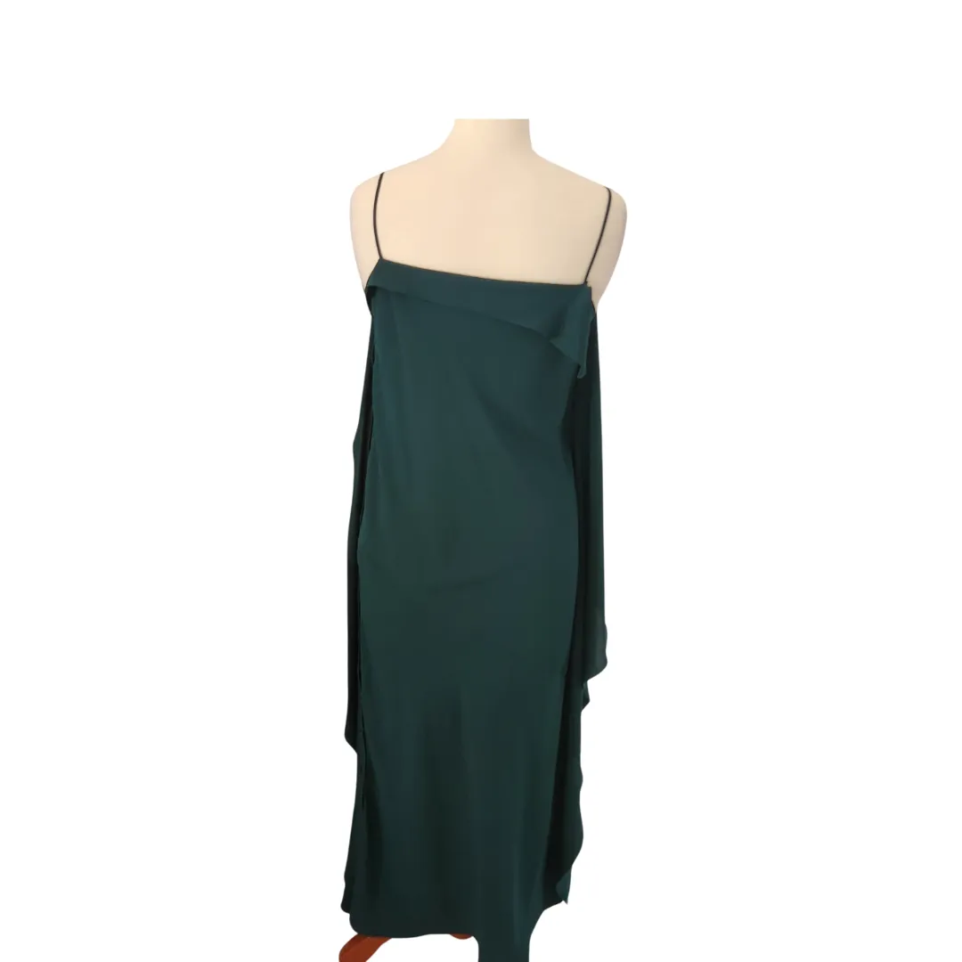 ZARA Bottle Green Sleeveless Long Dress | Pre Loved |