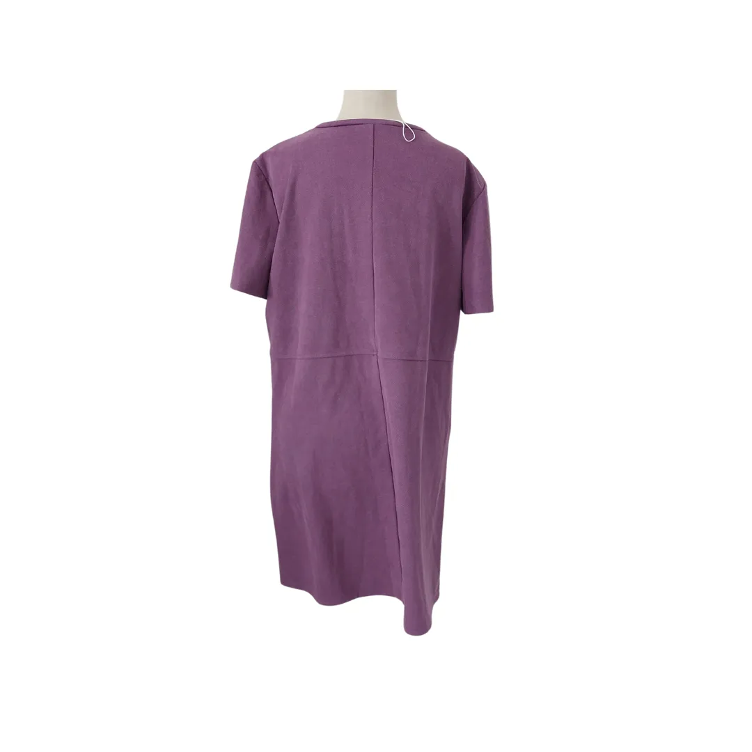 ZARA Purple Short Sleeve Shift Dress | Like New |